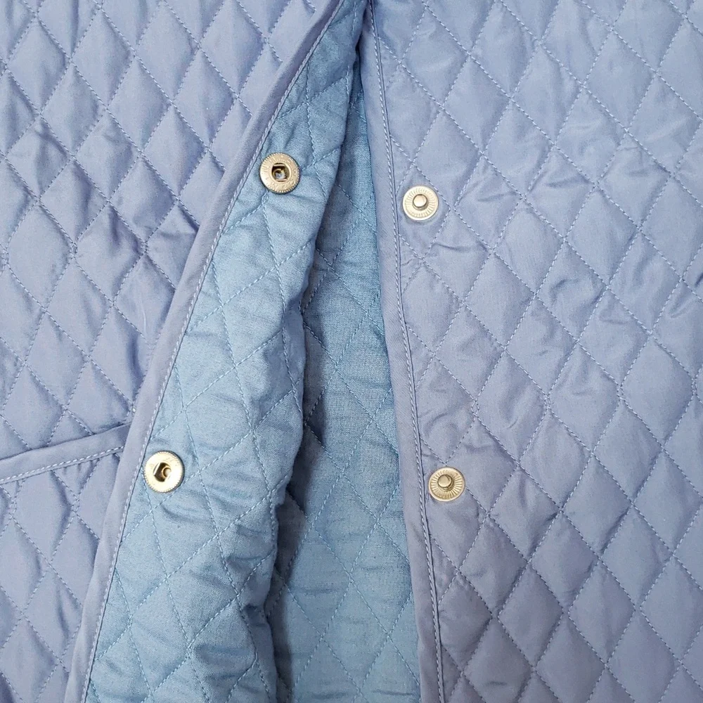 Charter Club Blue Lightweight Quilted Collared Jacket, Size Large